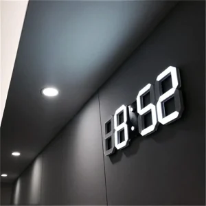 3D LED Digitalt Vægur - Vækkeur - Natlys - Akryl