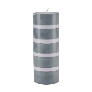 Cozy Living Bloklys H20 - Green/Rose | Farverige Stribede Stearinlys