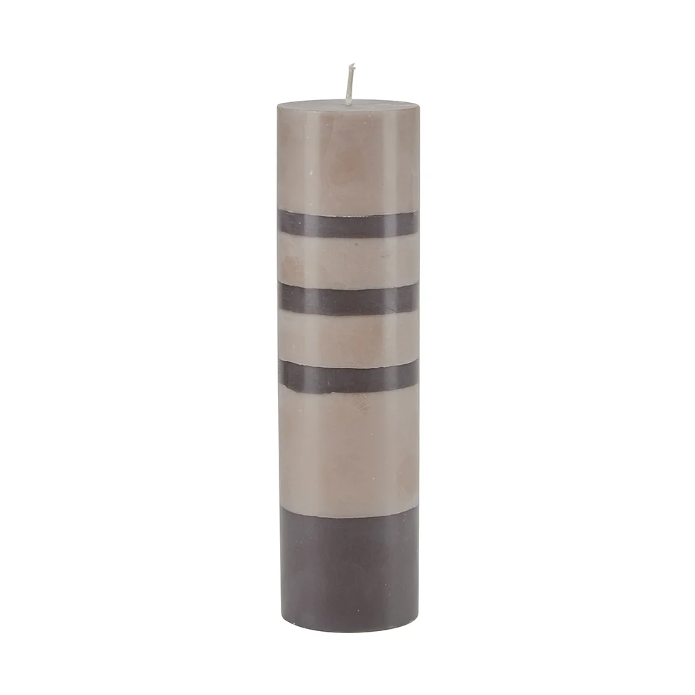 Cozy Living: Colorful Block Candle – Brown (H20 x D5,6 cm) - Billede 2