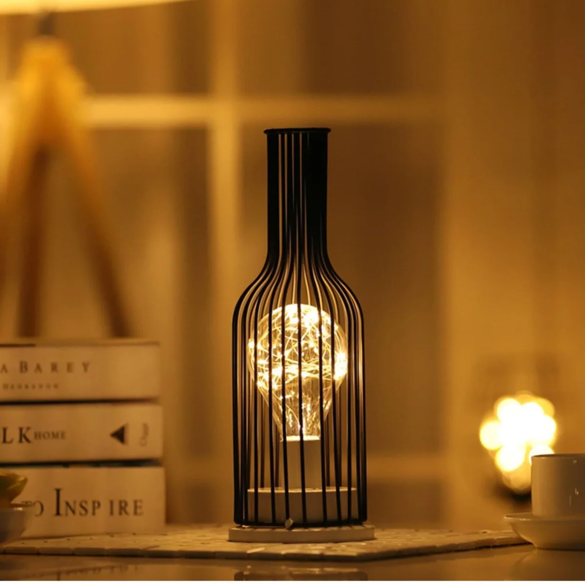 Bordlampe med åben metalskærm - Billede 4
