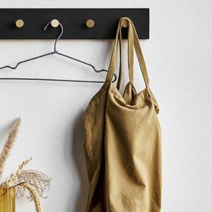 Knagerække OAK sort egetræ med messing knager – 70 cm