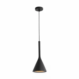 Konisk metalpendellampe med downlight