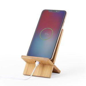 Mobilholder i bambus m/u tryk
