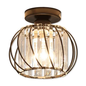 Plafond loftslampe med krystal burdesign i metal