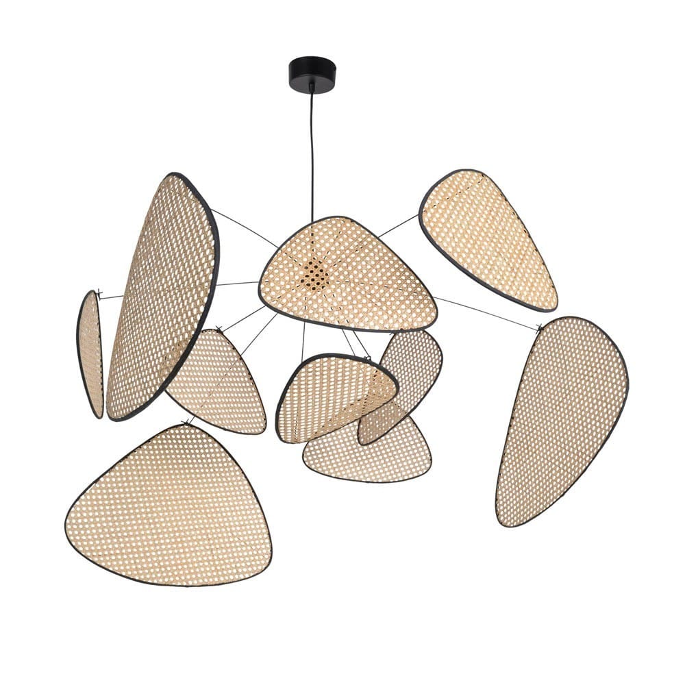 Art Deco Screen Cannage Pendellampe - Lysekrone - Rattan - Vintage - Billede 2