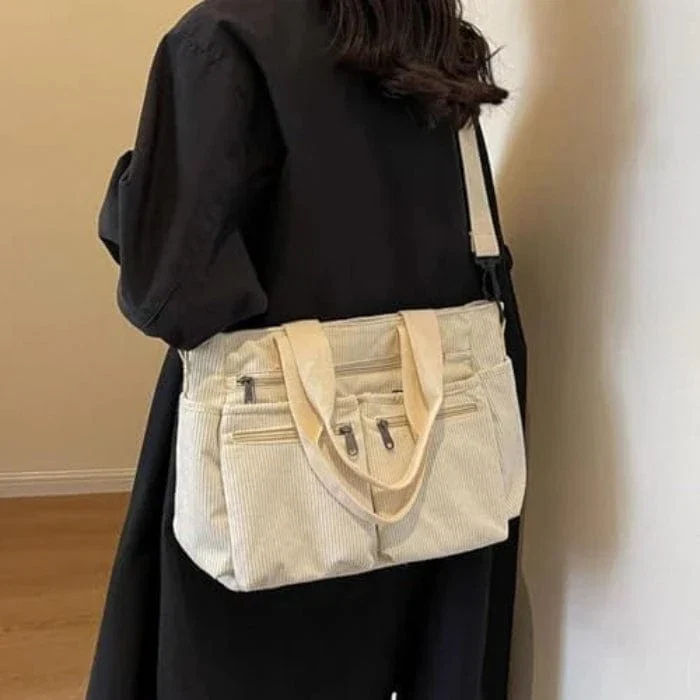 Corduroy Crossbody Taske Dame - Skuldertaske - Rejsetaske - Letvægt - Billede 3