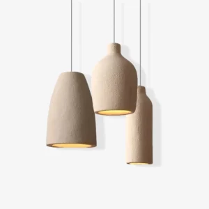 Japansk Wabi Sabi Terracotta Pendel Lampe - Hængende - Boligindretning - LED Pære