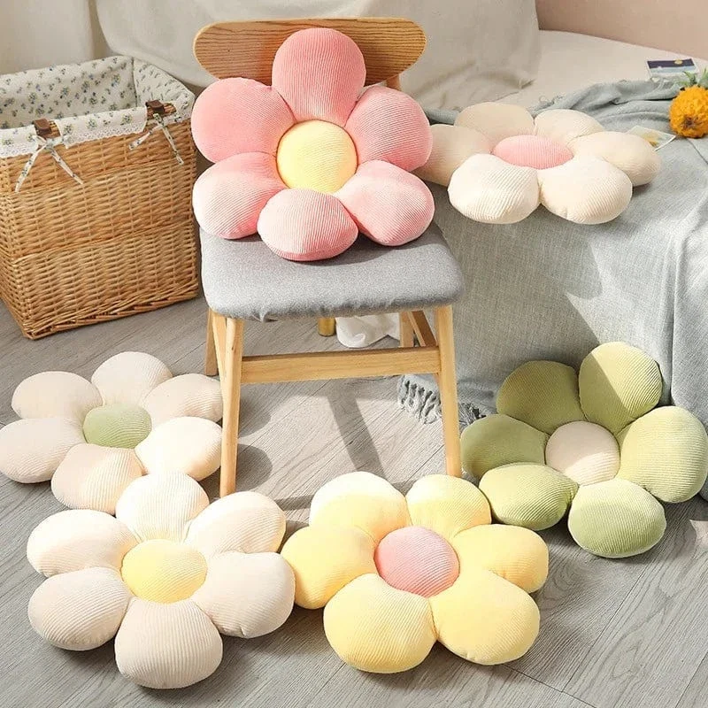 Pastel Stuffed Blomster Puder - Plaidspude - Boligindretning - Behagelig - Blød - Billede 4