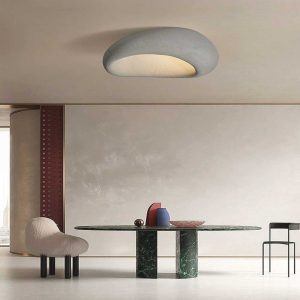 Måneformet Wabi Sabi Loftslamper - LED - Japandi Style - Boligindretning - Keramik