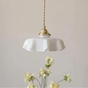 Vintage Fransk Glas Skygge Pendel Lampe - Boligindretning - Hængende